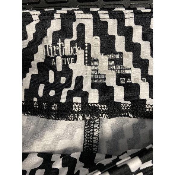Black and White Flirtitude Active Workout Yoga Pant Capris Size Small - Picture 3 of 4
